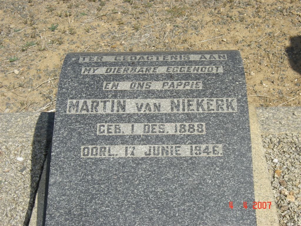 NIEKERK Martin, van 1888-1946