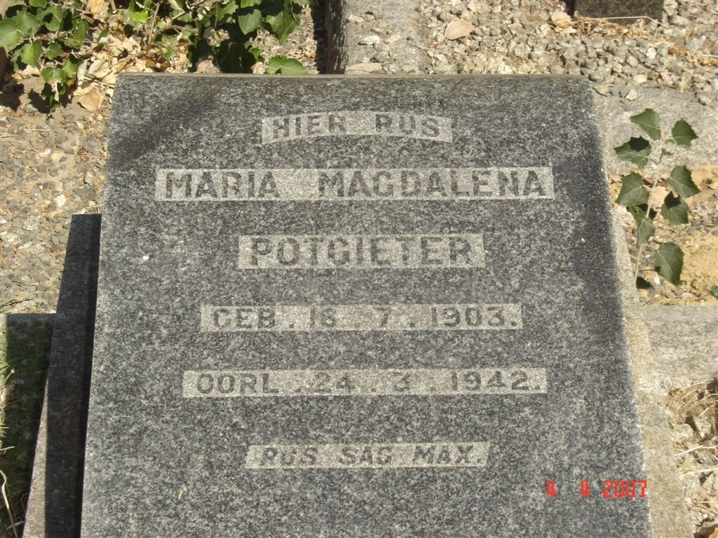 POTGIETER Maria Magdalena 1903-1942
