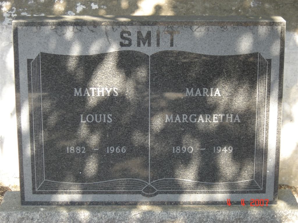 SMIT Mathys Louis 1882-1966 &amp; Maria Margaretha 1890-1949
