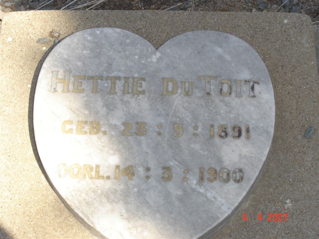 TOIT Hettie, du 1891-1900