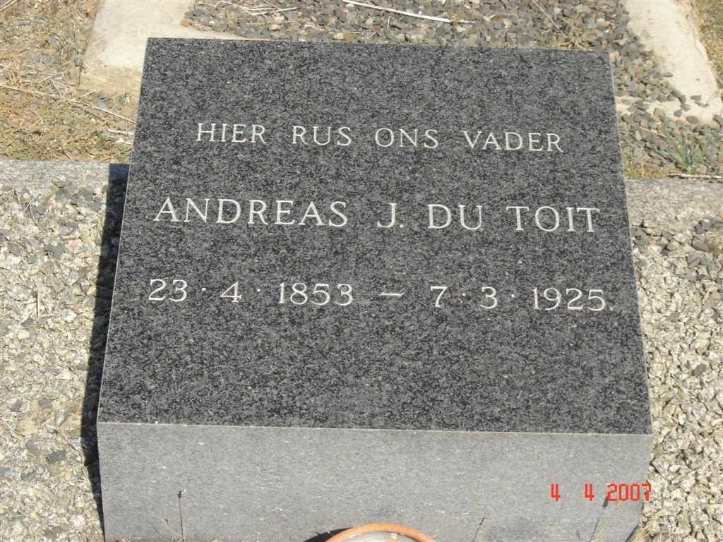 TOIT Andreas J., du 1853-1925