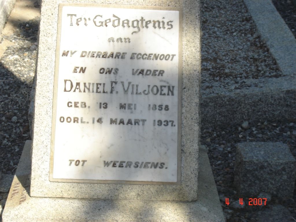 VILJOEN Daniel F. 1858-1937