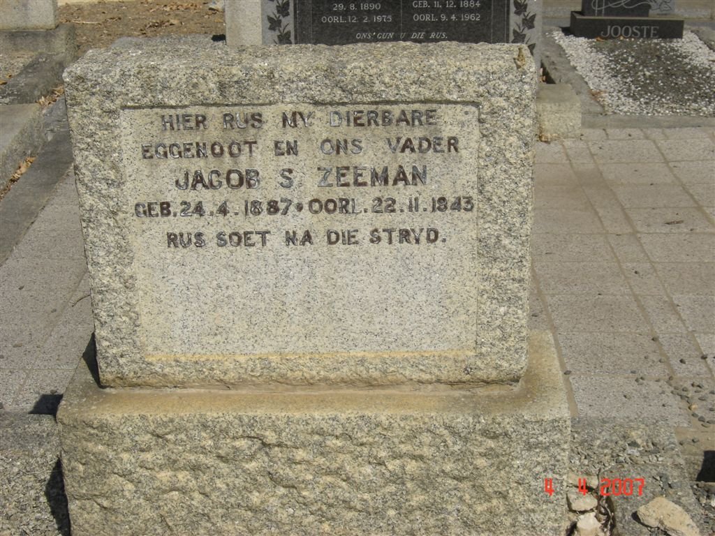 ZEEMAN Jacob S. 1887-1943