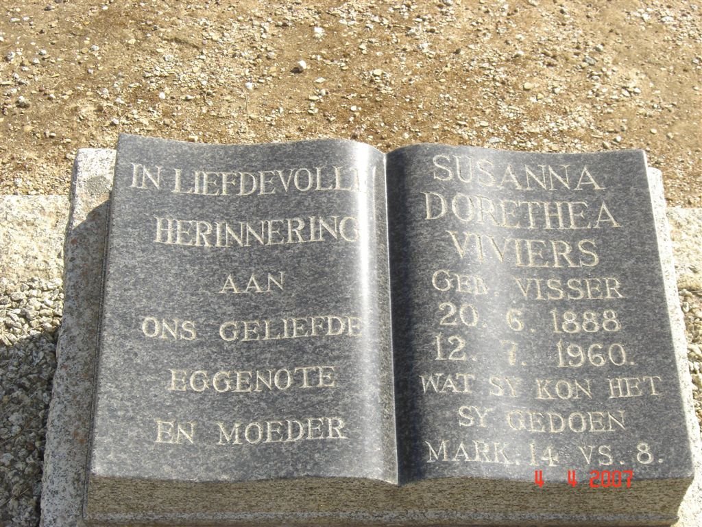 VIVIERS Susanna Dorethea nee VISSER 1888-1960