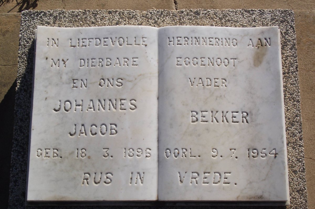 BEKKER Johannes Jacob 1896-1954