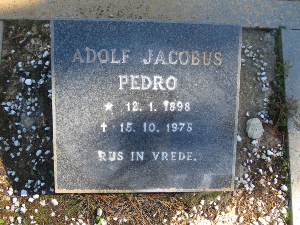 PEDRO Adolf Jacobus 1898-1975