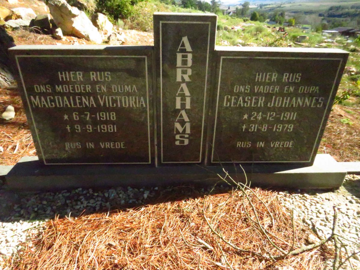ABRAHAMS Ceaser Johannes 1911-1979 &amp; Magdalena Victoria 1918-1981