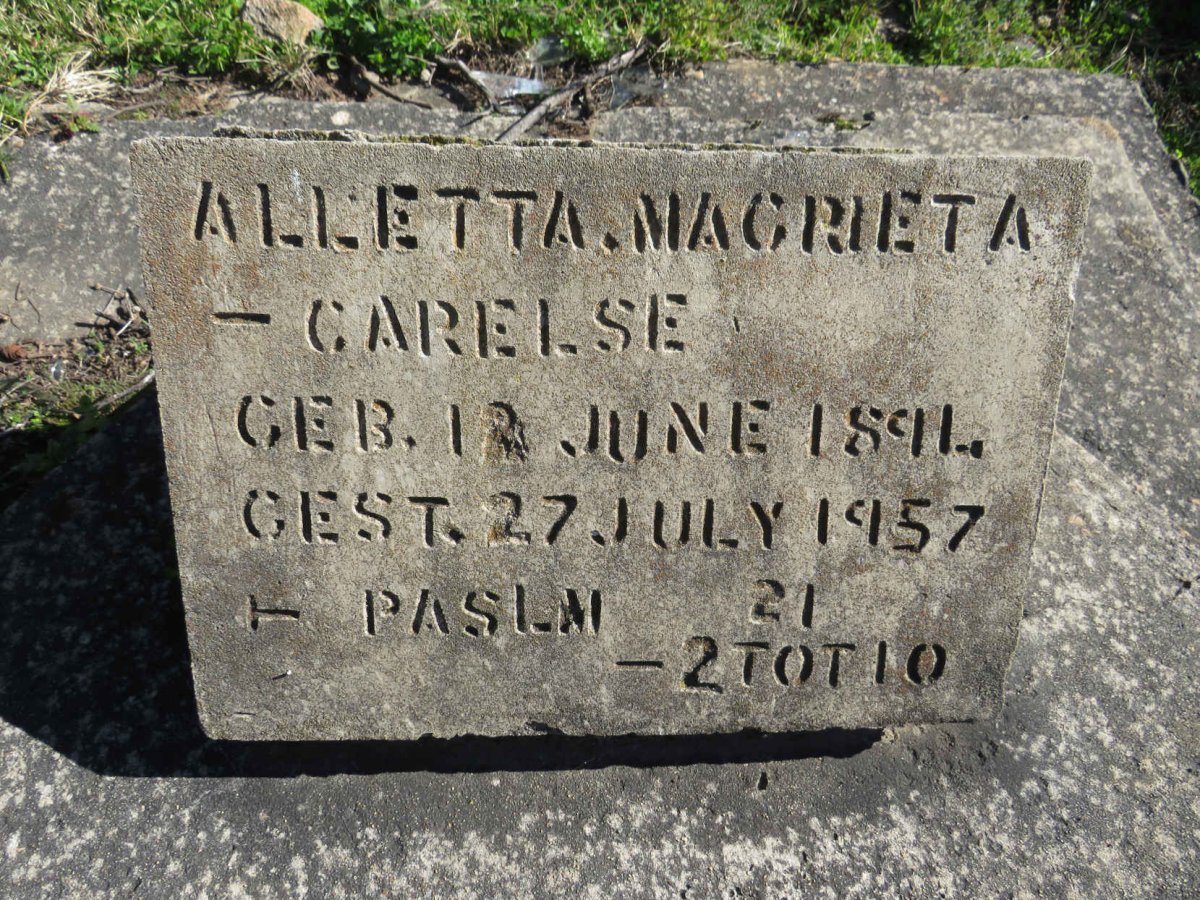 CARELSE Alletta Magrieta 1891-1957