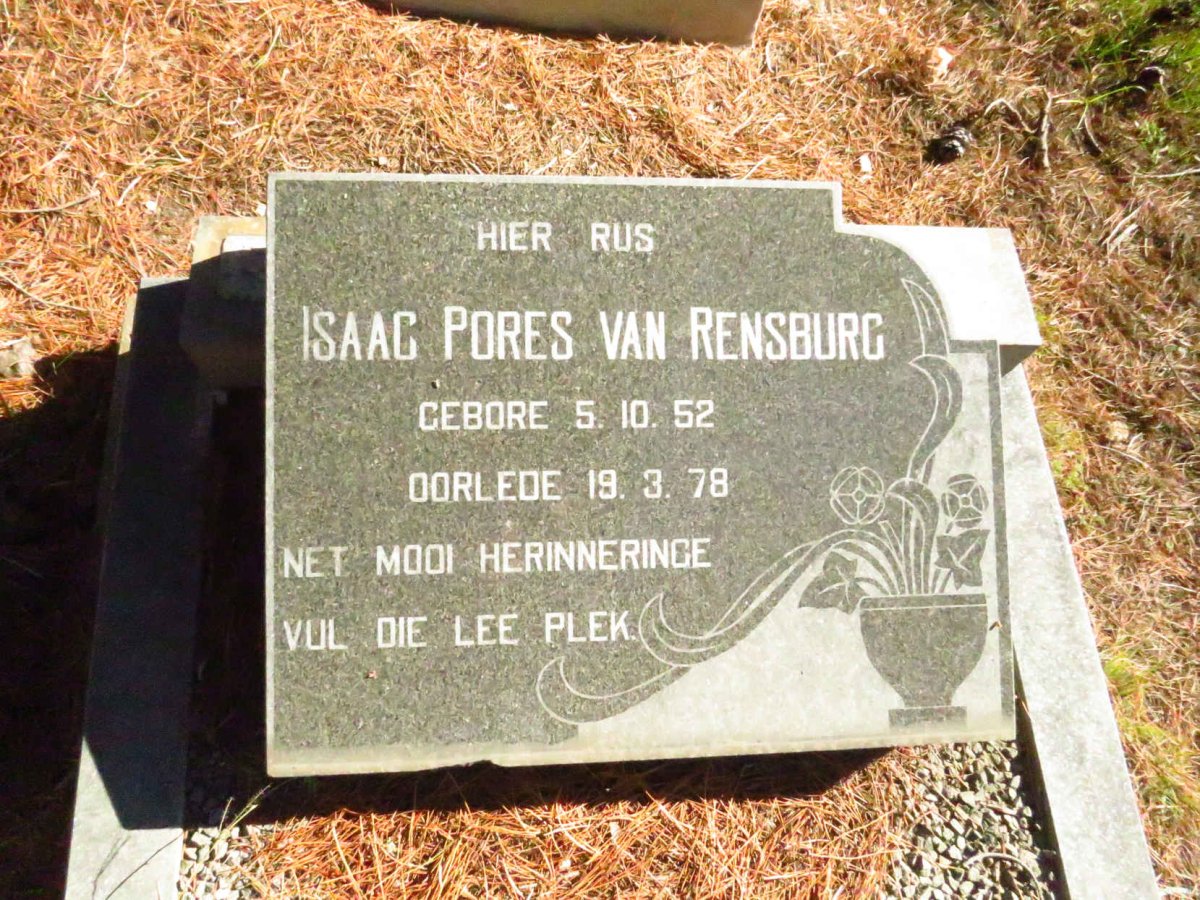 RENSBURG Isaac Pores, van 1952-1978