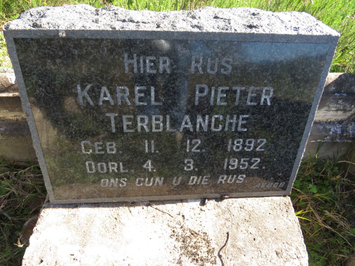 TERBLANCHE Karel Pieter 1892-1952