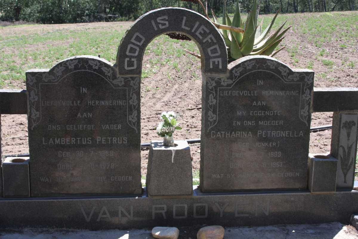 ROOYEN Lambertus Petrus, van 1888-1970 &amp; Catharina Petronella JONKER 1898-1967
