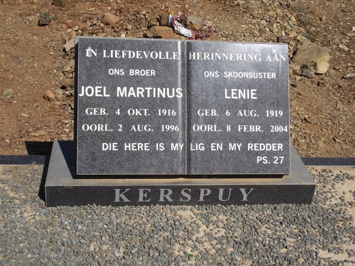 KERSPUY Joel Martinus 1916-1996 &amp; Lenie 1919-2004