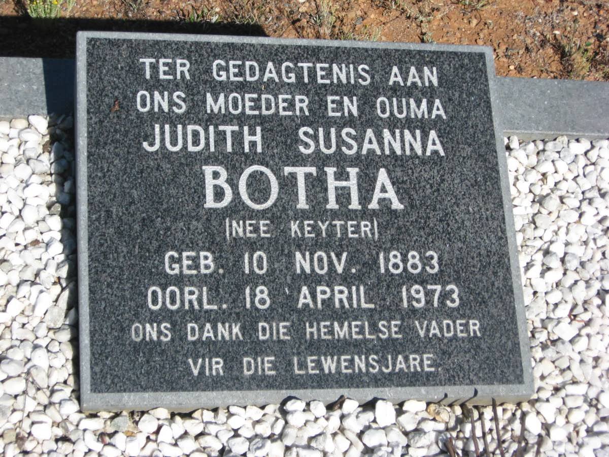 BOTHA Judith Susanna nee KEYTER 1883-1973