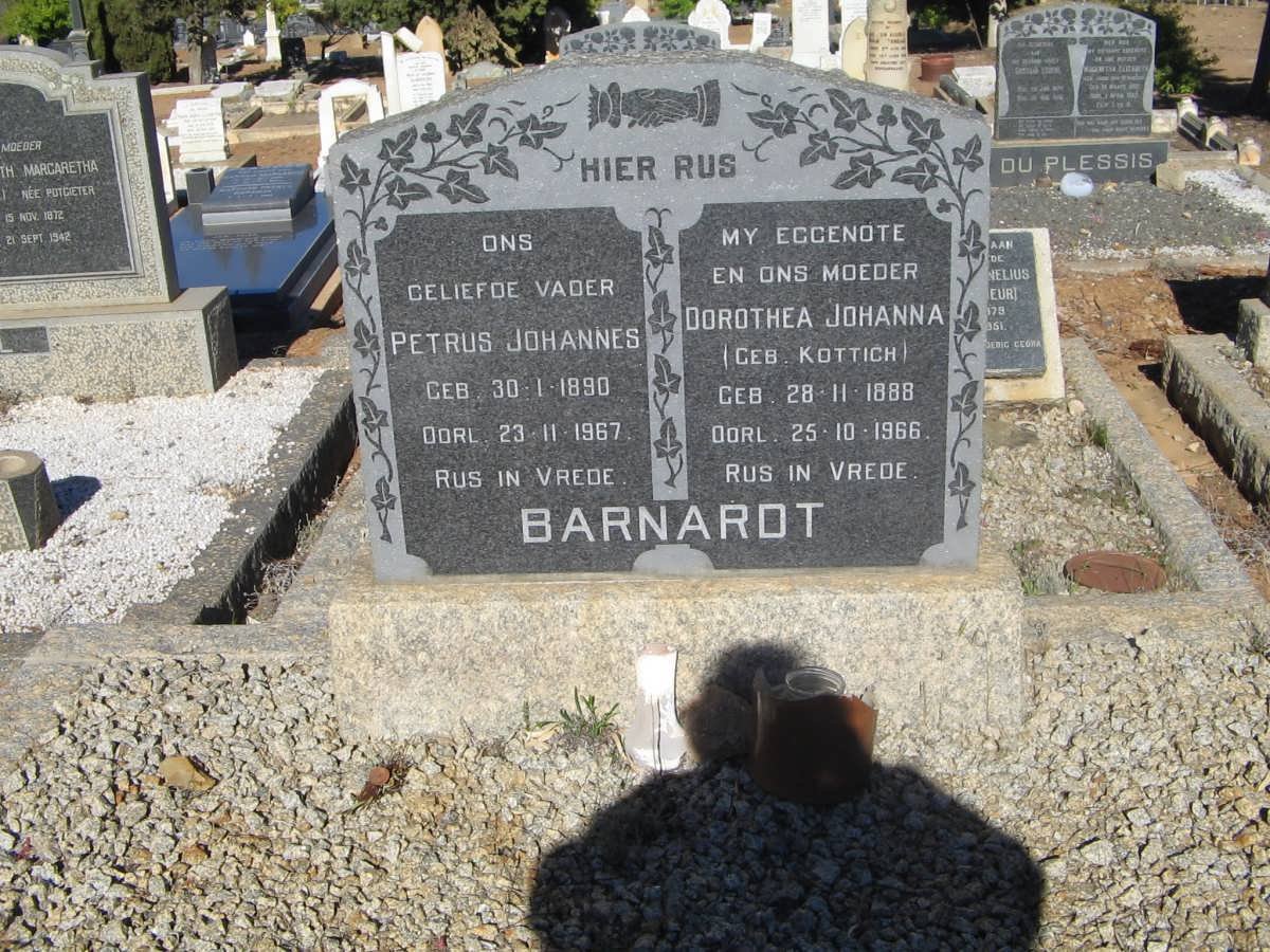 BARNARDT Petrus Johannes 1890-1967 &amp; Dorothea Johanna KOTTICH 1888-1966