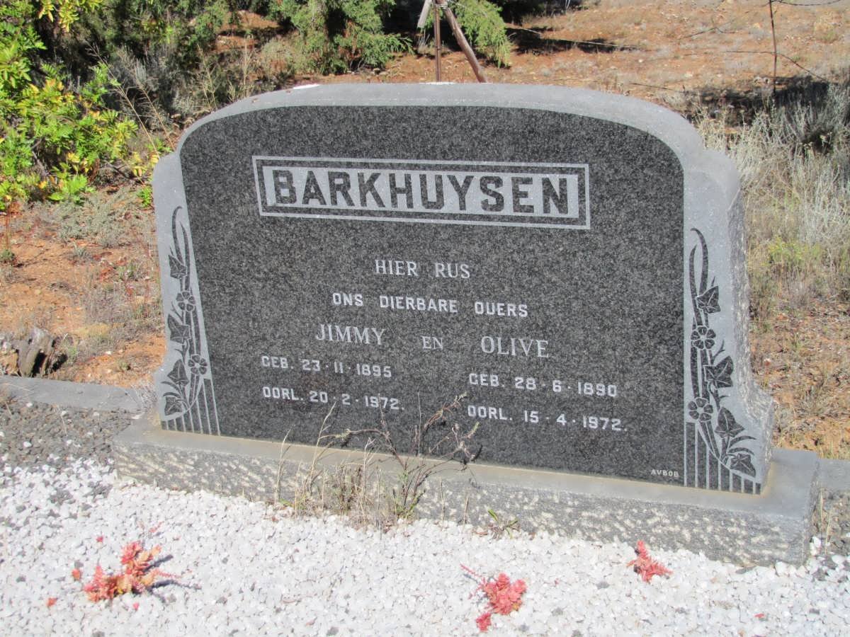 BARKHUYSEN Jimmy 1895-1972 &amp; Olive 1890-1972