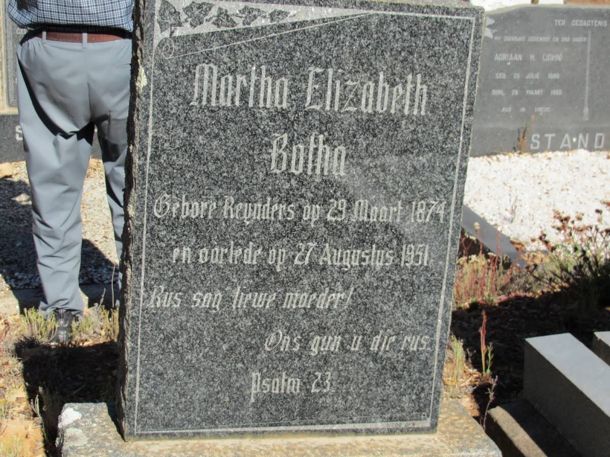 BOTHA Martha Elizabeth nee REYNDERS 1874-1951