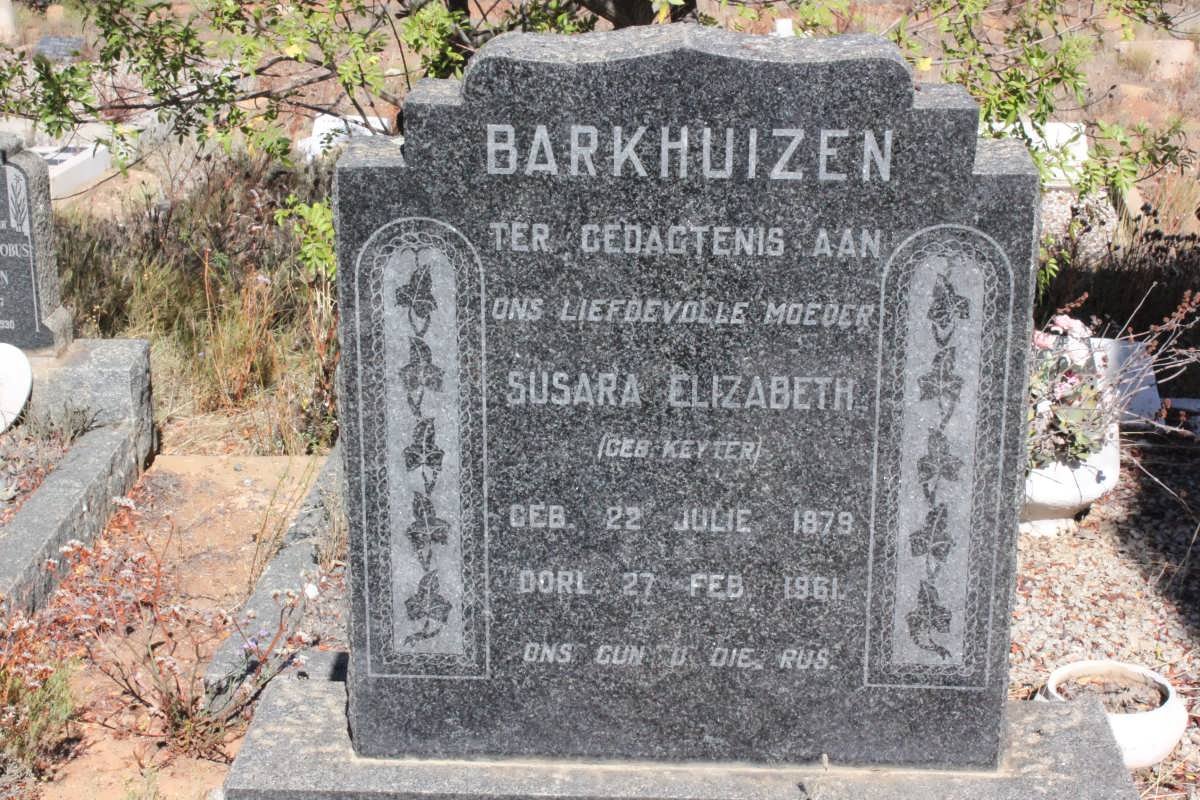 BARKHUIZEN Susara Elizabeth nee KEYTER 1879-1961