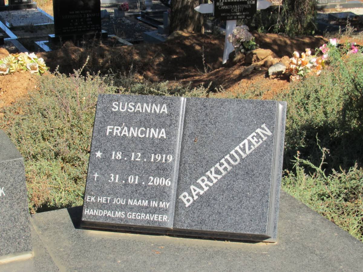 BARKHUIZEN Gideon Stefanus 1905-1990 &amp; Susanna Francina 1919-2006