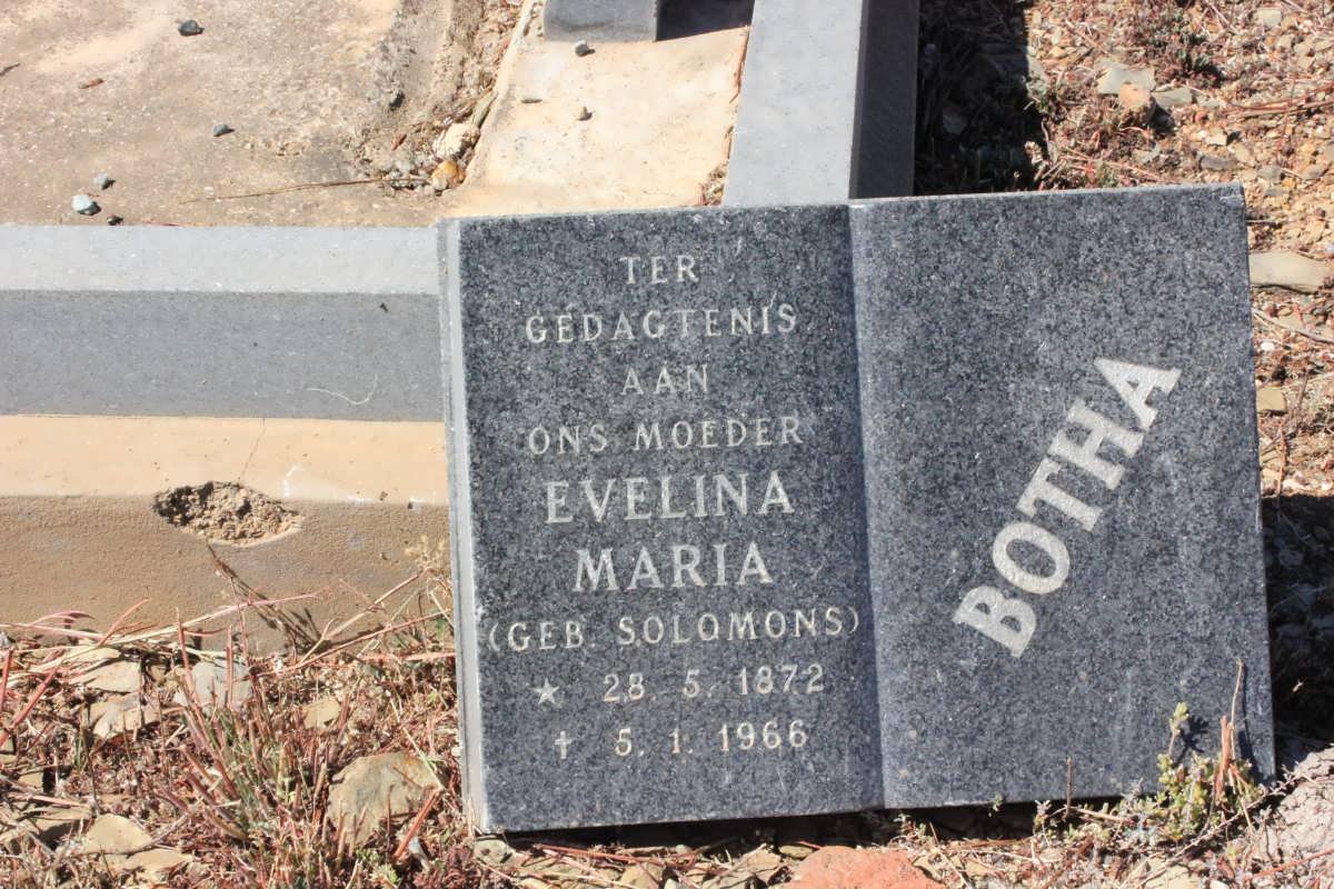 BOTHA  Evelina Maria nee SOLOMONS  1872-1966
