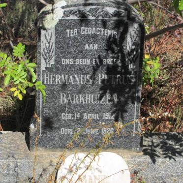BARKHUIZEN Hermanus Petrus 1912-1926 