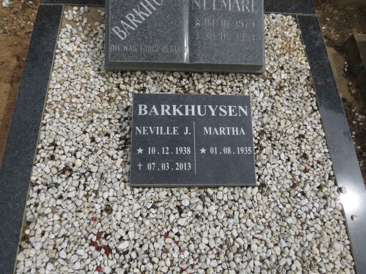 BARKHUYSEN Neville J. 1938-2013 &amp; Martha 1935- :: BARKHUIZEN Nelmare 1973-1994