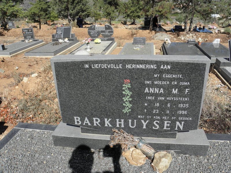 BARKHUYSEN Anna M.F. nee HUYSSTEEN 1935-1996