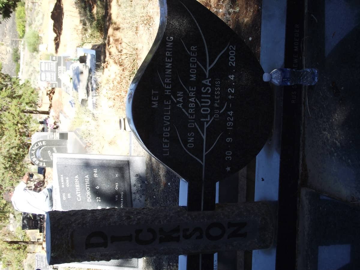 DICKSON Louisa, nee du PLESSIS 1924-2002