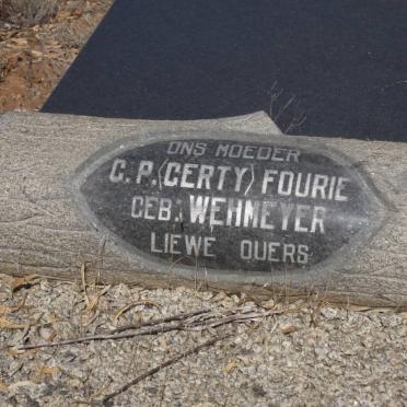 FOURIE G.P. nee WEHMEYER