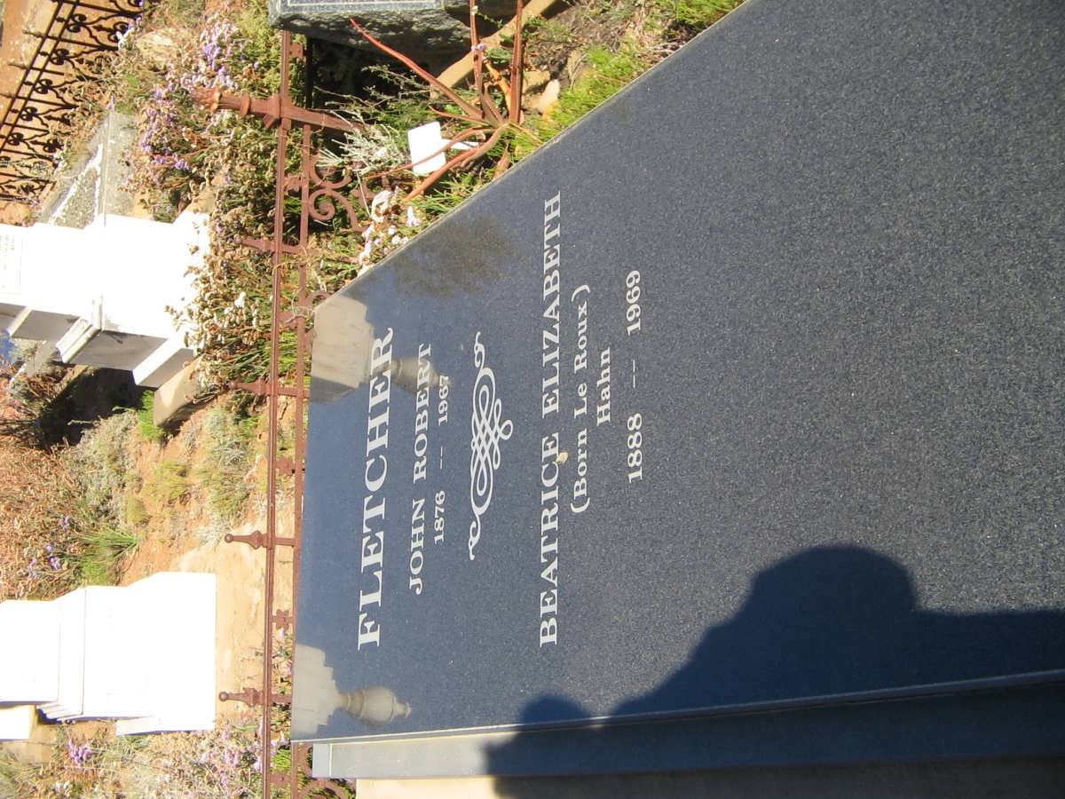 FLETCHER John Robert 1876-1967 &amp; Beatrice Elizabeth le ROUX 1888-1969