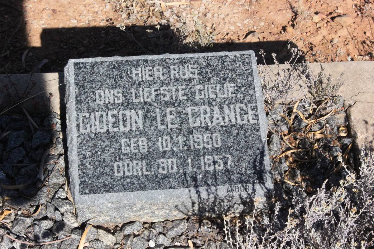 GRANGE Gideon, le 1950-1957