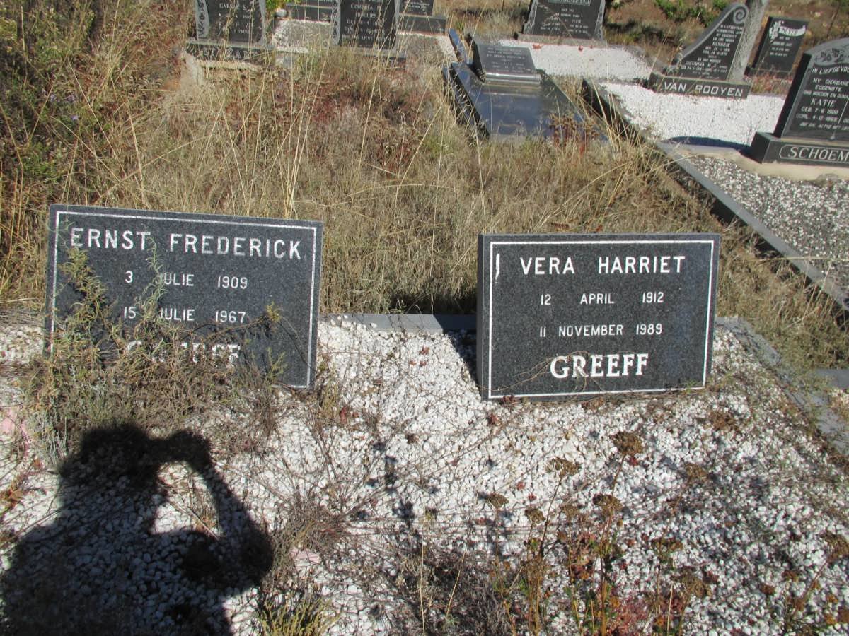 GREEFF Ernst Frederick 1909-1967 &amp; Vera Harriet 1912-1989