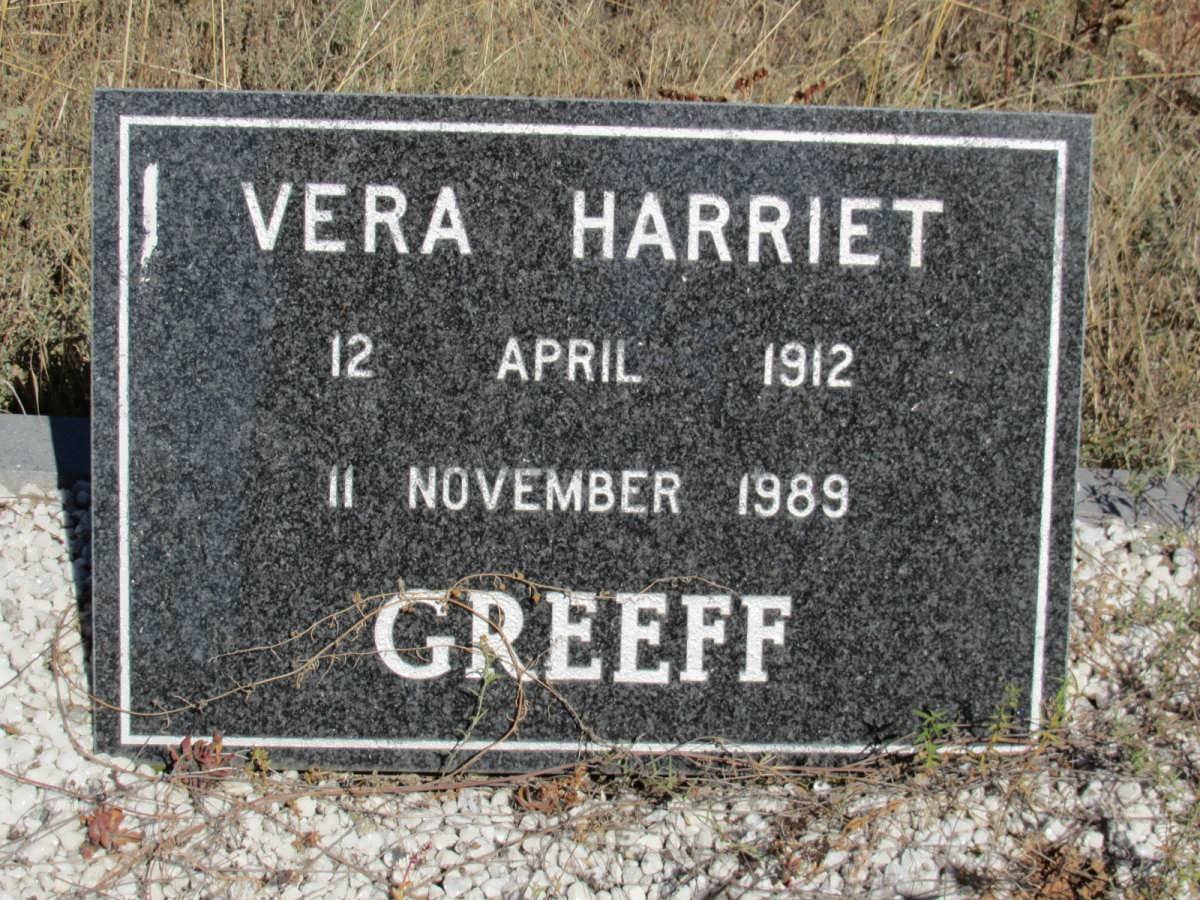 GREEFF Ernst Frederick 1909-1967 &amp; Vera Harriet 1912-1989