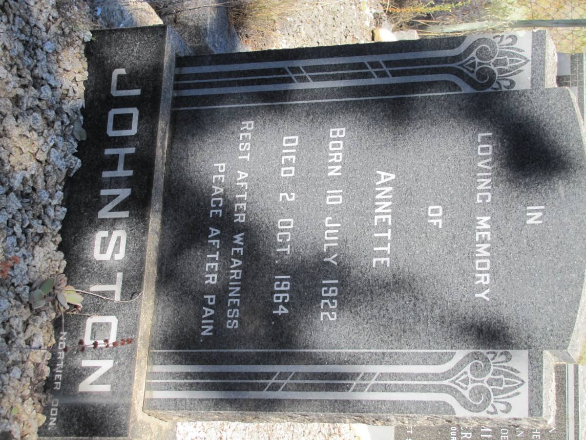 JOHNSTON Annette 1922-1964