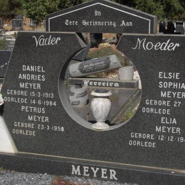 MEYER Daniel Andries 1913-1984 &amp; Elsie Sophia 1914- :: MEYER Elia 1948- :: MEYER Petrus 1950-