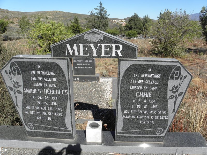 MEYER Andries Hercules 1917-1996 &amp; Emmie 1924-1995