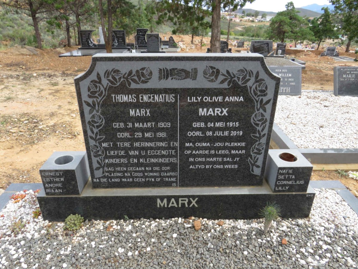 MARX Thomas Engenatius 1909-1981 &amp; Lily Olive Anna 1915-2019
