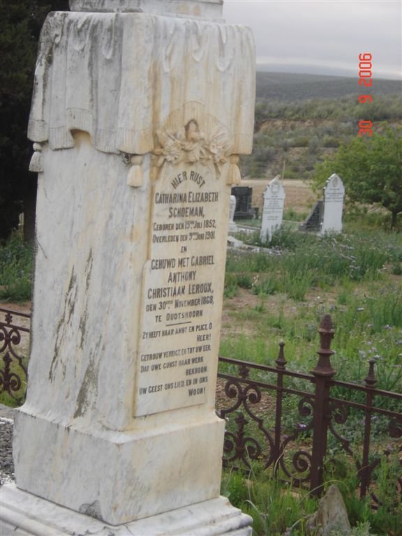 ROUX Catharina Elizabeth, le nee SCHOEMAN 1852-1901