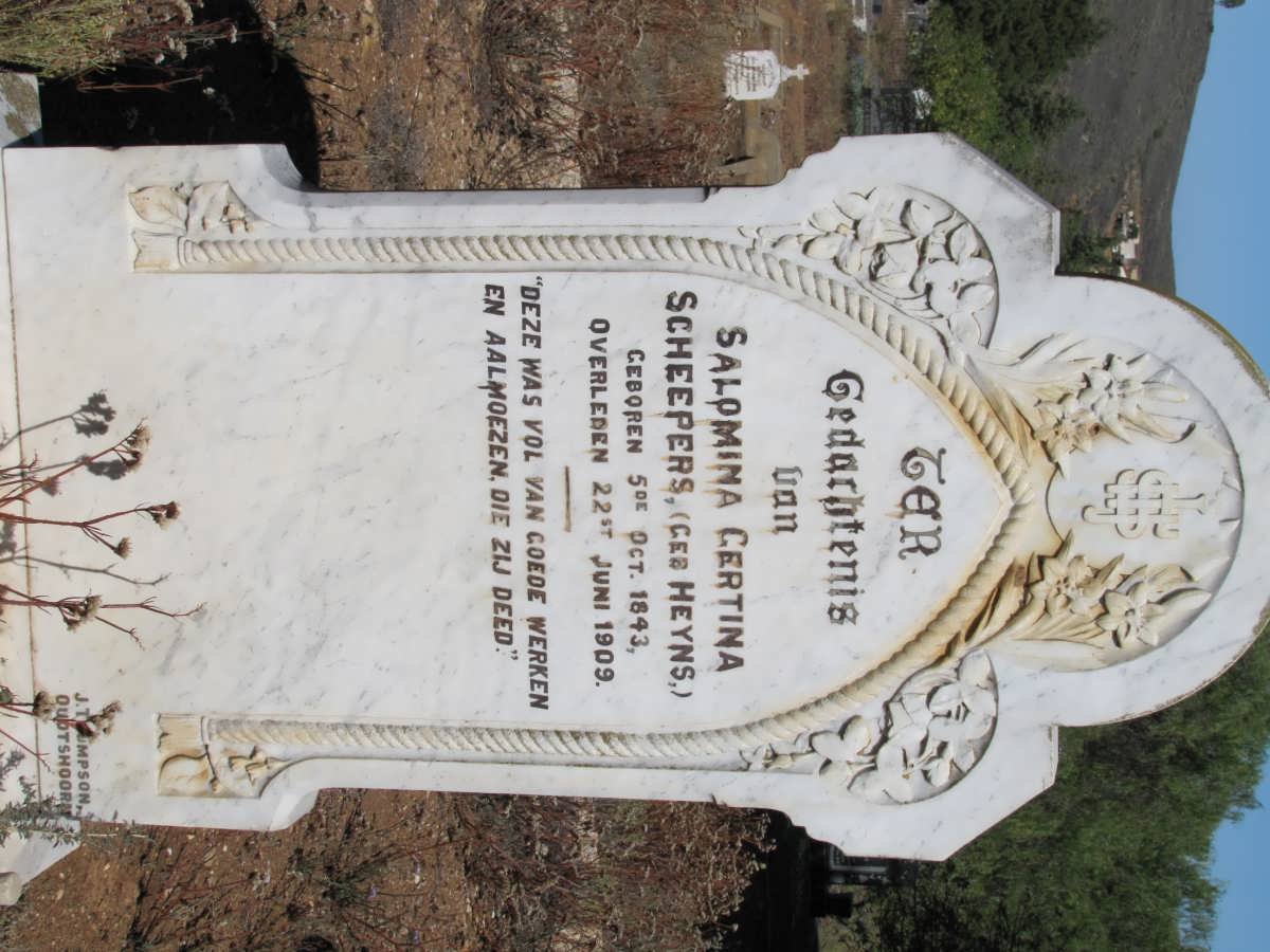 SCHEEPERS Salomina Gertina nee HEYNS 1843-1909