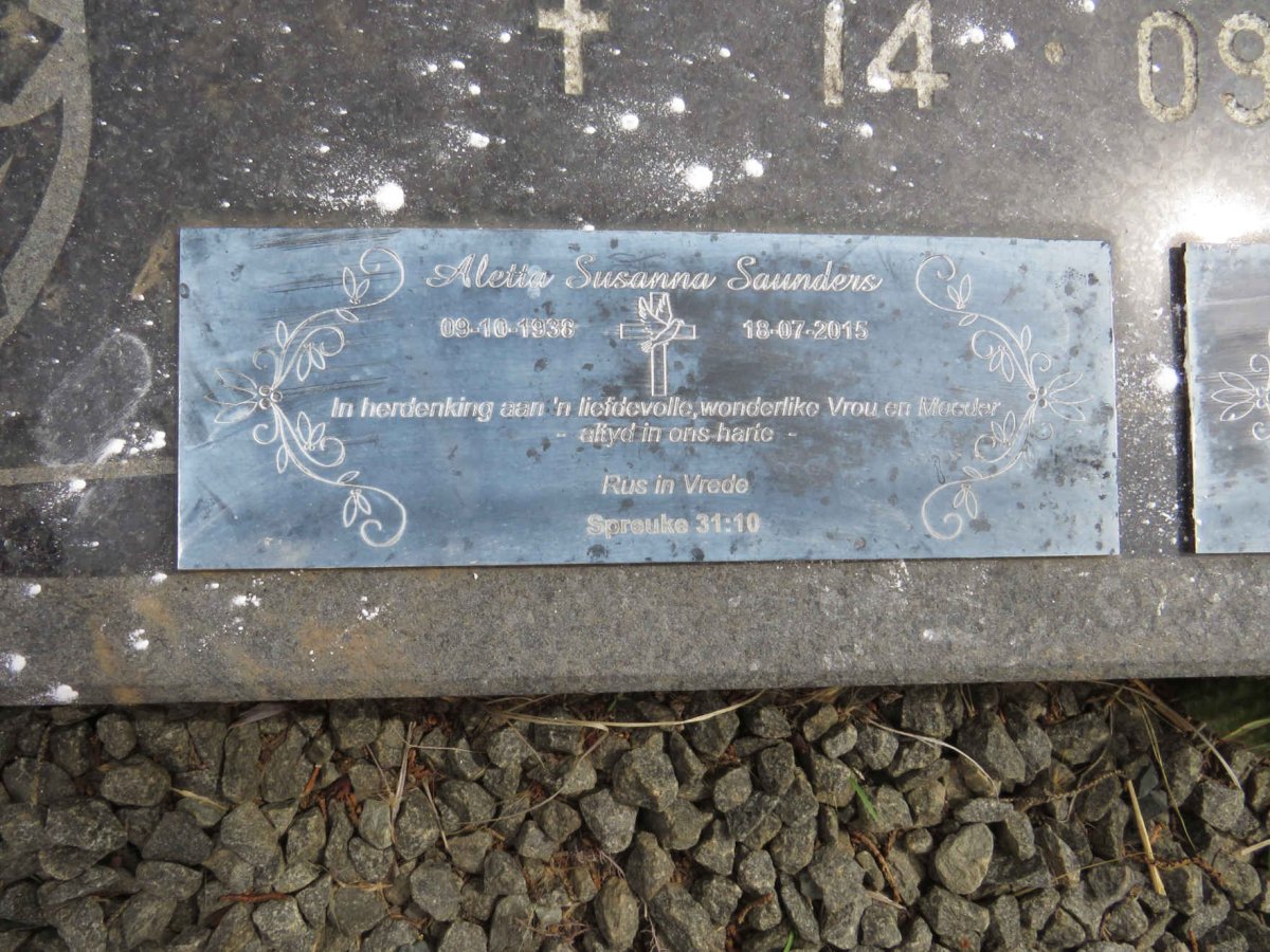 SAUNDERS Aletta Susanna 1938-2015