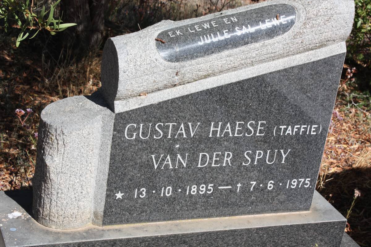 SPUY Gustav Haese, van der 1895-1975