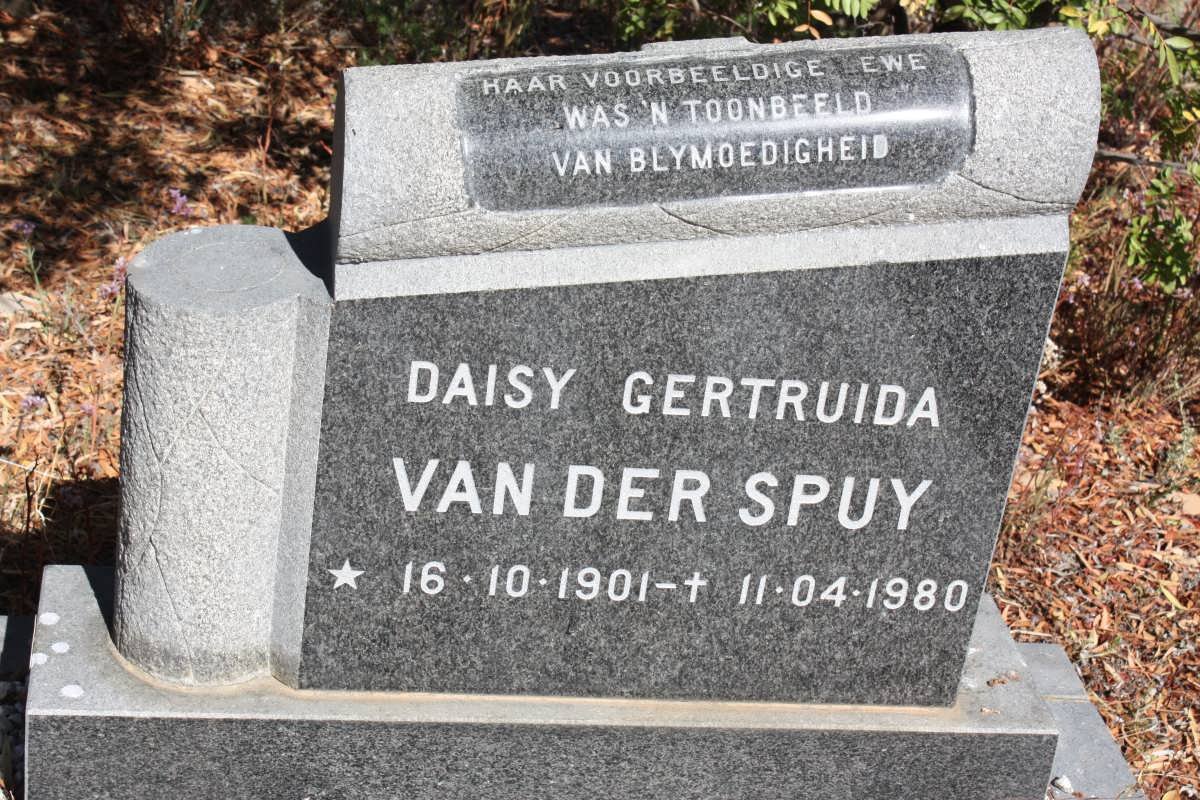 SPUY Daisy Gertruida, van der 1901-1980