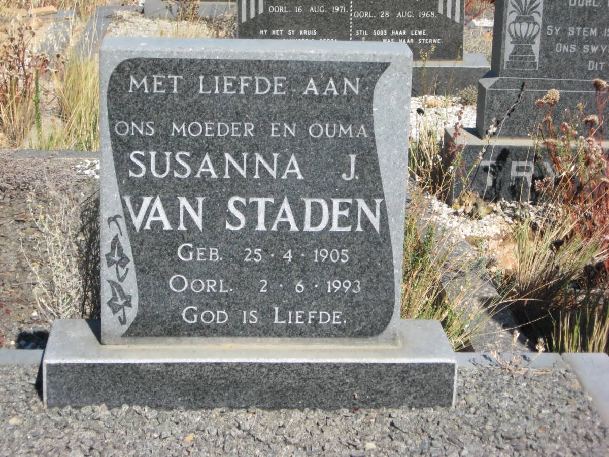 STADEN Susanna J., van 1905-1993