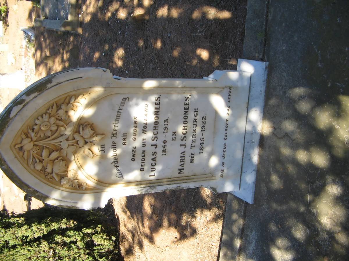 SCHOONEES Lucas J. 1840-1913 &amp; Maria J. TERBURGH 1845-1922