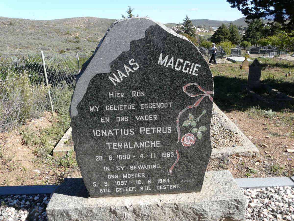 TERBLANCHE Ignatius Petrus 1890-1963 &amp; Maggie 1897-1984