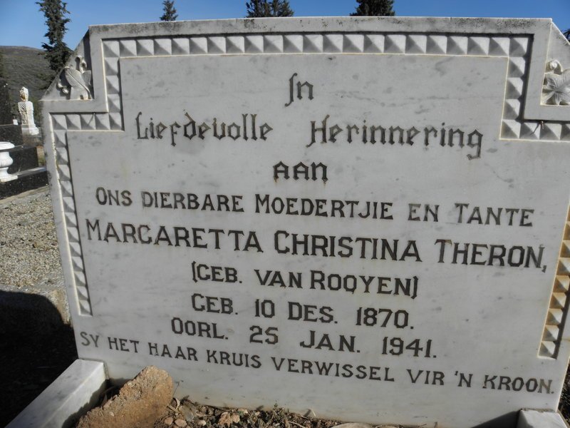 THERON Margaretta Christina nee VAN ROOYEN 1870-1941