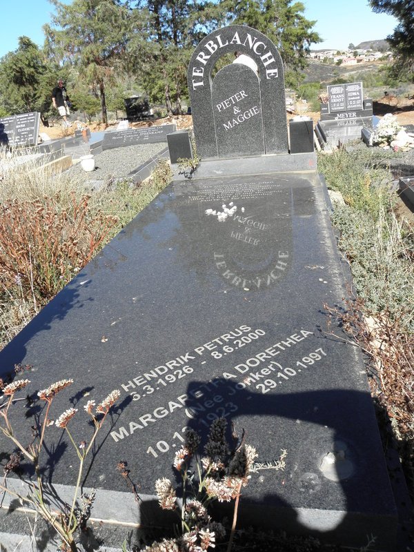 TERBLANCHE Hendrik Petrus 1926-2000 &amp; Margaretha Dorethea JONKER 1923-1997