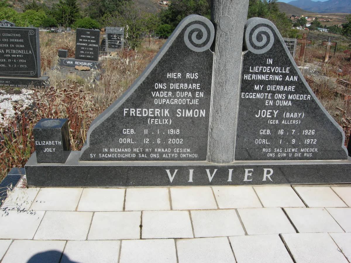 VIVIER Frederik Simon 1918-2002 &amp; Joey ALLERS 1926-1972