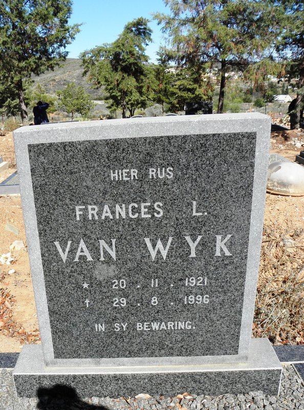 WYK Frances L., van 1921-1996