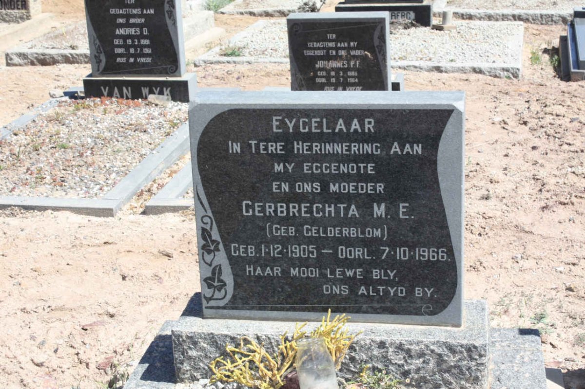EYGELAAR Gerbrechta M.E. nee GELDERBLOM 1905-1966