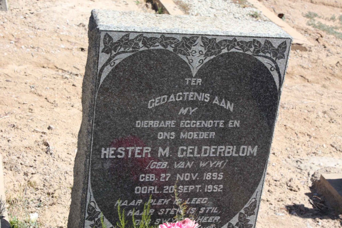 GELDERBLOM Hester M. nee VAN WYK 1895-1952